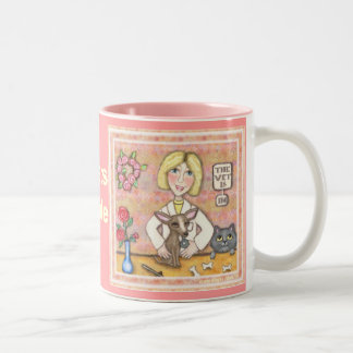 Tasse 2 Couleurs Chien et chat de Madame Vet With