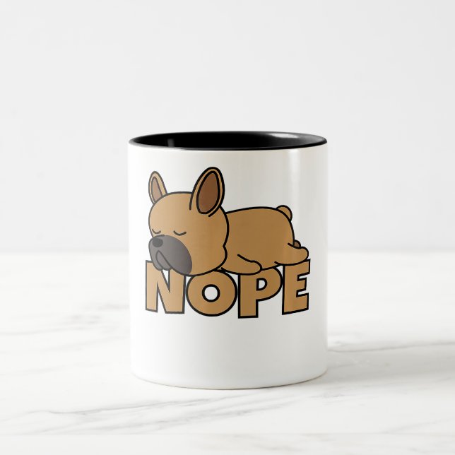 Tasse 2 Couleurs Chien français de Nope Lazy (Centre)