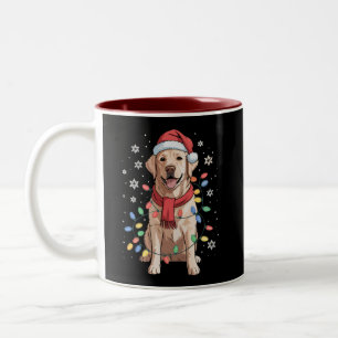 Tasse 2 Couleurs Chien Labrador Retriever Chapeau de Père Noël Noël