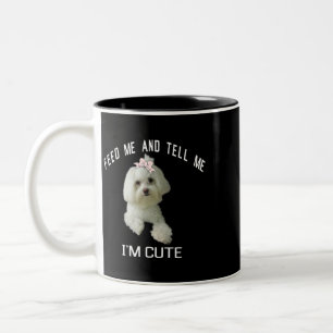 Tasse 2 Couleurs Chien Maltais mignon Chien Maltais Drôle Citation