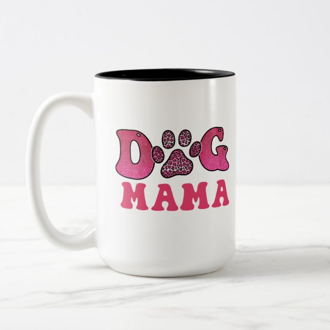 Tasse 2 Couleurs Chien Mama-Pet-Funny (Gauche)