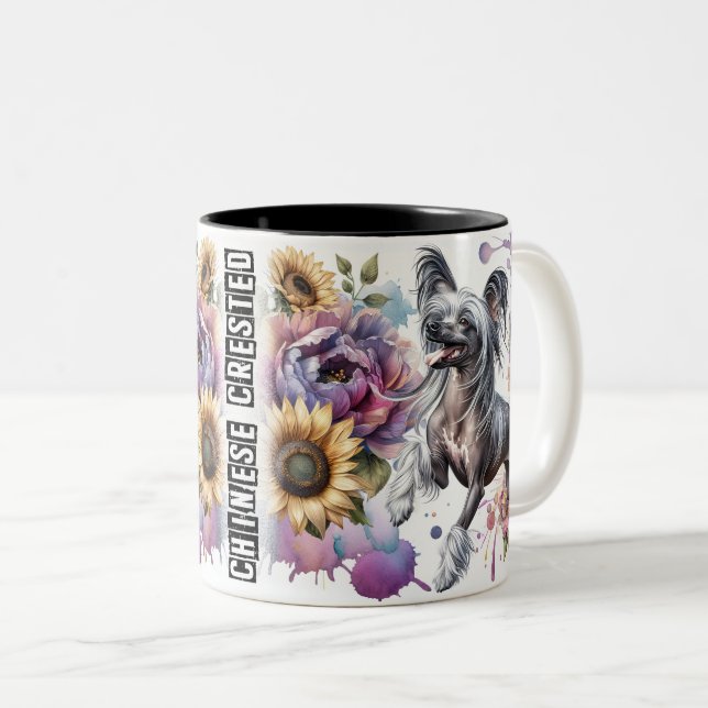 Tasse 2 Couleurs Chien mignon Chinois à l'agneau (Devant droit)