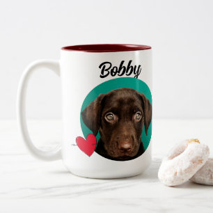 Tasse 2 Couleurs Chien papa drôle de citation de chien & photo pers