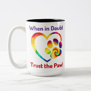Tasse 2 Couleurs Chien Paw Love Heart Print Colorful Pet Amoureux d