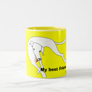 Tasse 2 Couleurs Chien qui lâche, Mon meilleur ami