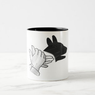 Tasse 2 Couleurs Chien Silhouette main