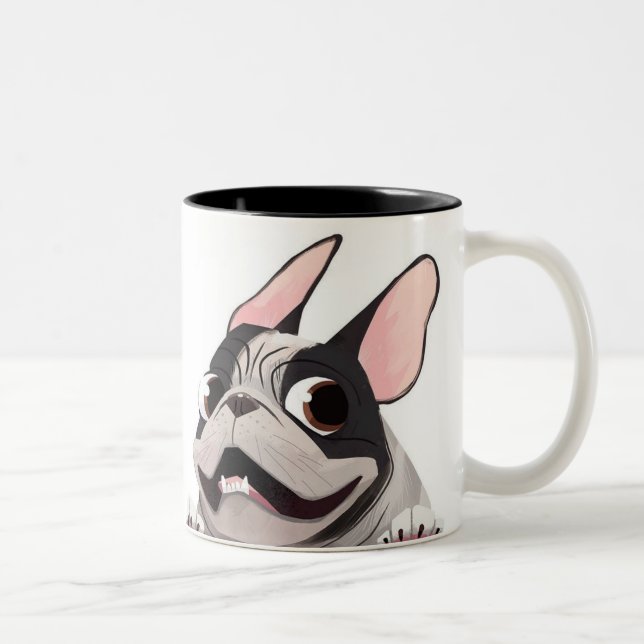 Tasse 2 Couleurs Chien-taureau français Animé (Droit)