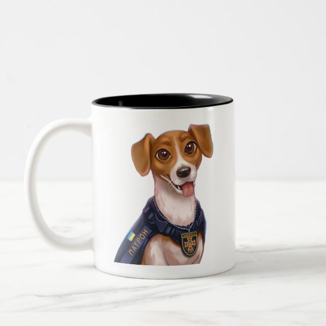 Tasse 2 Couleurs Chien ukrainien Patron T-Shirt (Gauche)
