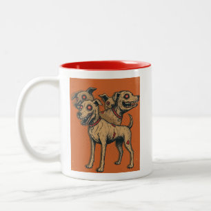 Tasse 2 Couleurs Chien Zombie Hydre Multi-Tête Chien Mort-Vivant Ho