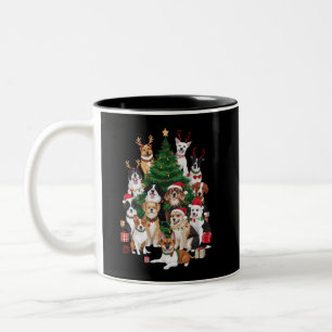 Tasse 2 Couleurs Chiens de Noël Amateur de Chien Fête Maman de Chie