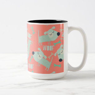 Tasse 2 Couleurs Chiens et os de Woof