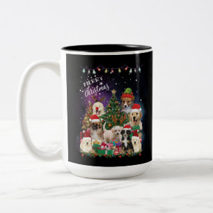 Tasse 2 Couleurs Chiens Joyeux Noël Lumière