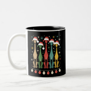Tasse 2 Couleurs Chiens Rétro Moderne du Milieu du Siècle de Style