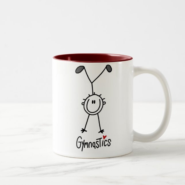 Tasse 2 Couleurs Chiffre simple gymnaste de bâton (Droit)