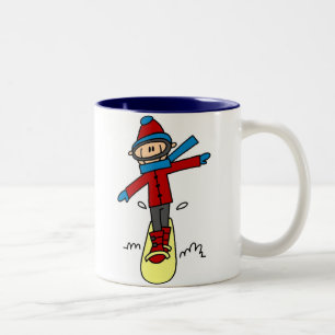 Tasse 2 Couleurs Chiffre snowboarding de bâton