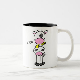 Tasse 2 Couleurs Chiffre vache de bâton