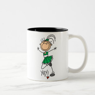 Tasse 2 Couleurs Chiffre vert T-shirts et cadeaux de bâton de