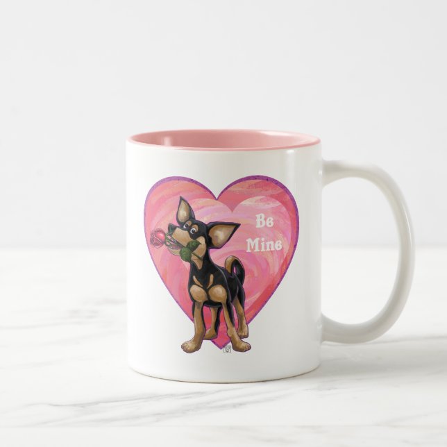 Tasse 2 Couleurs Chihuahua Saint-Valentin (Droit)