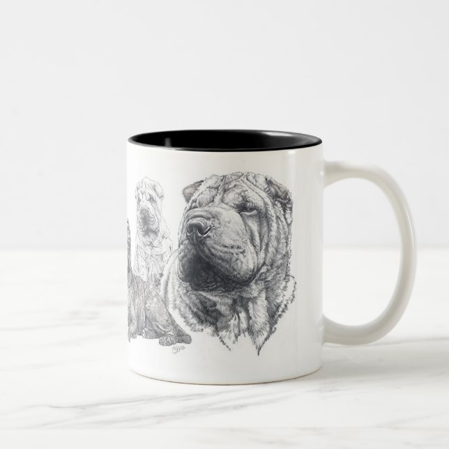 Tasse 2 Couleurs Chinois Shar Pei (Droit)