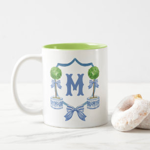 Tasse 2 Couleurs Chinoiserie Aquarelle Bow Topior Monogramme Crest