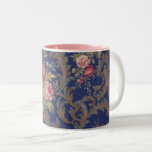 Tasse 2 Couleurs Chintz floral de style victorien vintage défraîc