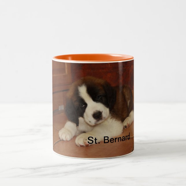 Tasse 2 Couleurs Chiot adorable et doux de St Bernard (Centre)