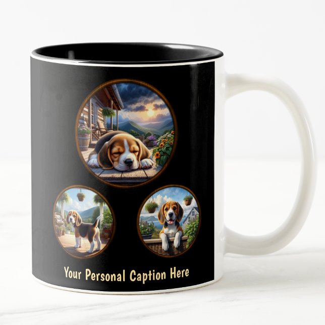 Tasse 2 Couleurs Chiot Beagle mignon (Créateur téléchargé)