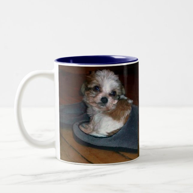 Tasse 2 Couleurs Chiot dans une pantoufle (Gauche)