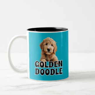 Tasse 2 Couleurs Chiot de Doodle Doré