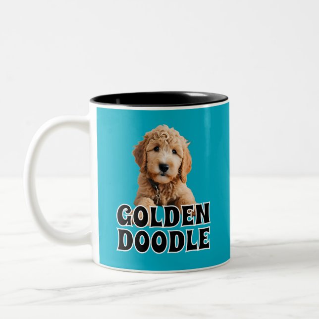 Tasse 2 Couleurs Chiot de Doodle Doré (Gauche)