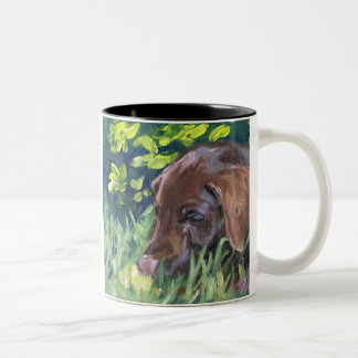 Tasse 2 Couleurs Chiot de laboratoire de chocolat