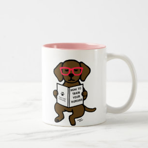 Tasse 2 Couleurs Chiot de Labrador de chocolat de hippie