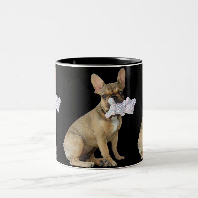 Tasse 2 Couleurs Chiots Bouledogue français (Centre)
