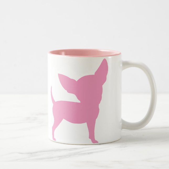Tasse 2 Couleurs Chiwawa drôle rose (Droit)