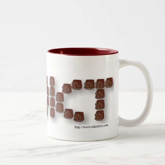 Tasse 2 Couleurs Chocolat Addict mignon Candy Design Slogan (Droit)