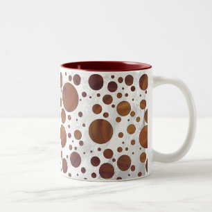 Tasse 2 Couleurs Chocolat Carmel Swirl Polka Dot
