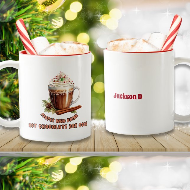 Tasse 2 Couleurs Chocolat chaud de Noël est Cool (Créateur téléchargé)