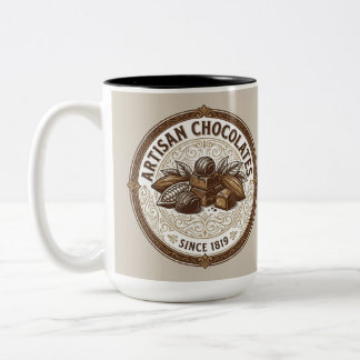 Tasse 2 Couleurs Chocolats Artisanaux Cacao Vintage