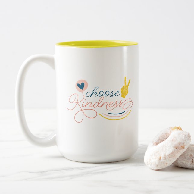 Tasse 2 Couleurs Choisir la boue de gentillesse (Avec donut)