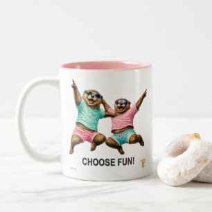 Tasse 2 Couleurs Choisissez le duo de loutres amusantes