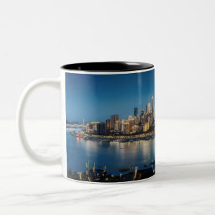 Tasse 2 Couleurs Chongqing Skyline à la nuit - Ville Lumières et Re