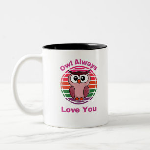 Tasse 2 Couleurs Chouette t'aime toujours