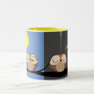 Tasse 2 Couleurs Chouettes épervières de nuit et