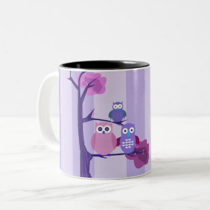 Tasse 2 Couleurs Chouettes pourpres