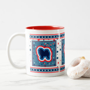 Tasse 2 Couleurs Chow Chow Patriotique Rouge Blanc Et Bleu 4 Juille