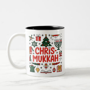 Tasse 2 Couleurs Chrismukkah Hanoukka Noël Juif Religieux