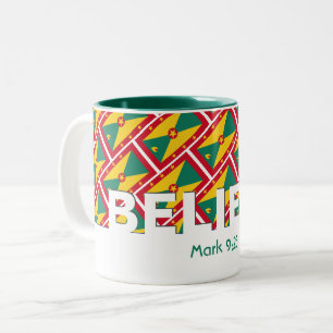 Tasse 2 Couleurs Christian BELIEVE Mark 9:23 GRENADA - FLAG Custom