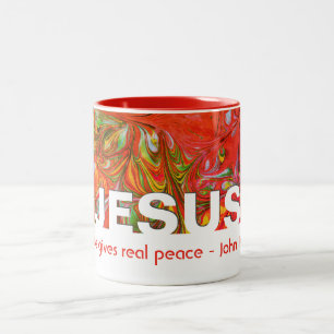 Tasse 2 Couleurs Christian JÉSUS donne une vraie paix personnalisée