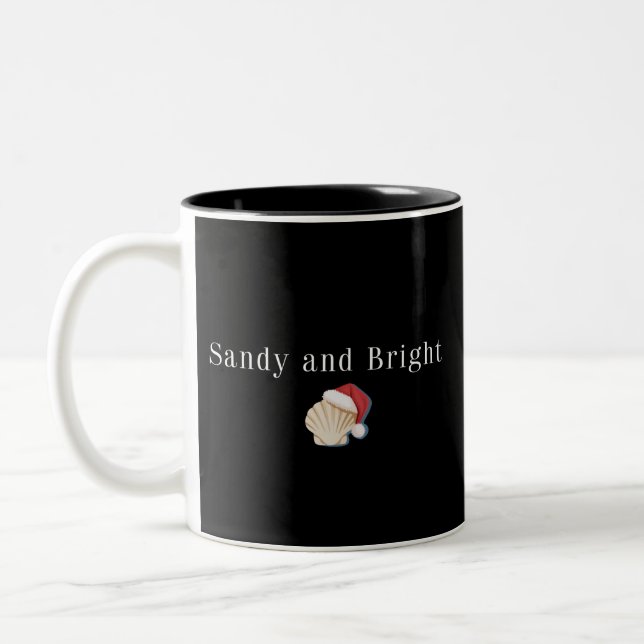Tasse 2 Couleurs Christmas Beach Vacation Sandy and Bright Seashell (Gauche)