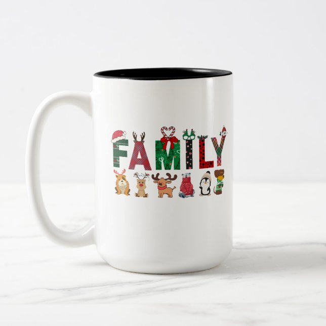 Tasse 2 Couleurs Christmas Family Matching Shirts | holiday family  (Gauche)